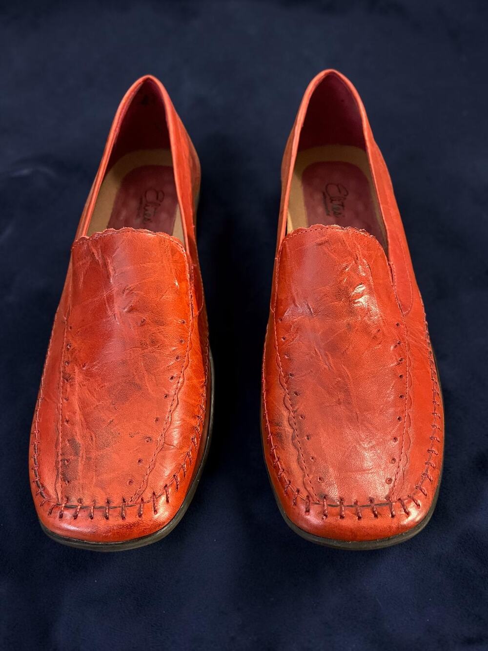 Elites Red Woman's Shoes Leather Flats Size 9.5 Comfort Walking Cradles Brazil